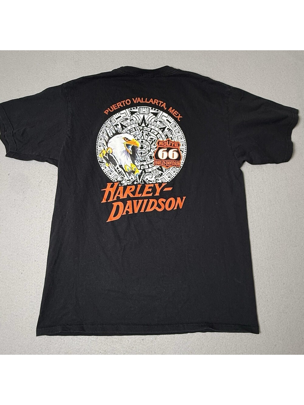 Harley-Davidson Shirt M Black Graphic Puerto Vallarta Mexico T-shirt Route 66